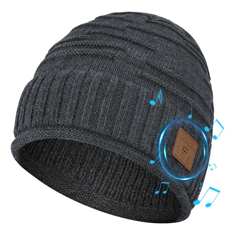 New Bluetooth Hat Knitted Hat Warm Fashion New Music Hat Plus Velvet Bluetooth Hat in autumn and winter
