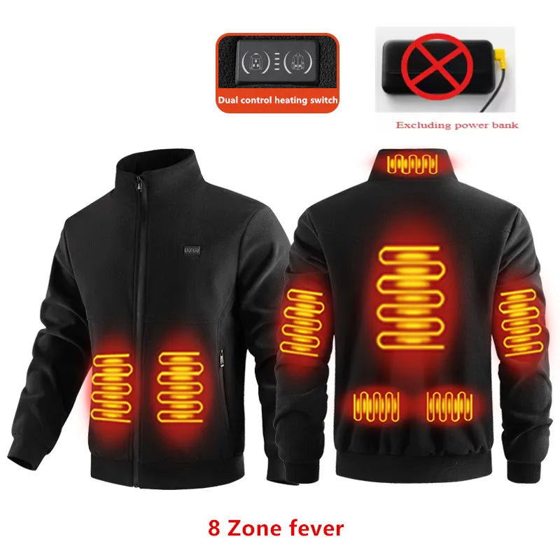 Heated fleece jacket